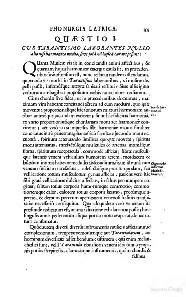 Athanasius Kircher, Phonurgia Nova, 1673, pagina 205, scansione originale completa.