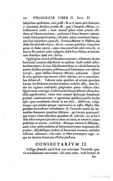 Athanasius Kircher, Phonurgia Nova, 1673, pagina 208, scansione originale completa.