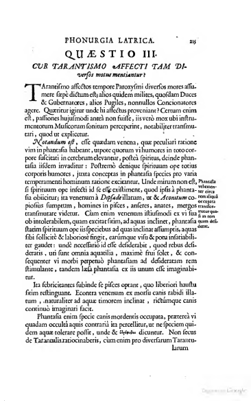 Athanasius Kircher, Phonurgia Nova, 1673, pagina 215, scansione originale completa.